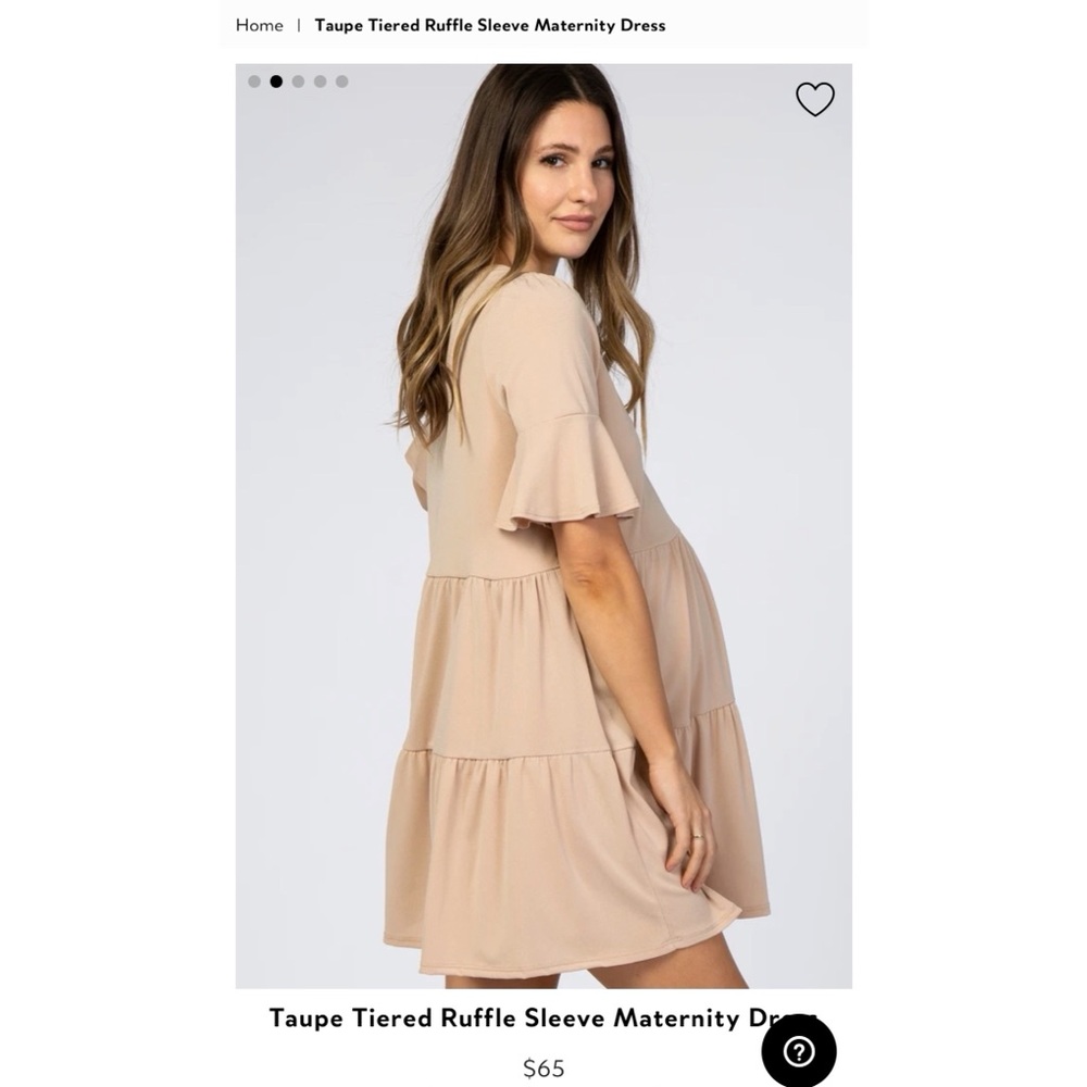 Pink Blush Maternity Taupe Tiered Dress